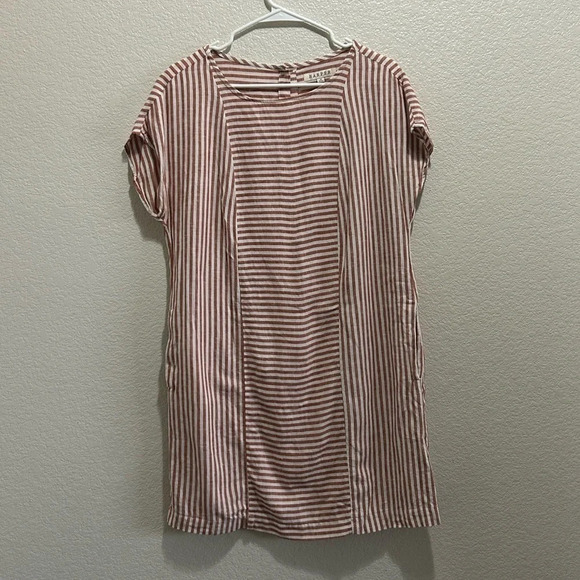 Harper Orange and White Striped Dress with Button Back - Picture 6 of 11